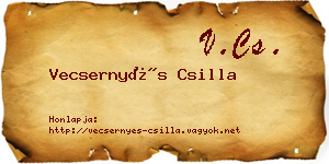 Vecsernyés Csilla névjegykártya