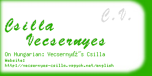 csilla vecsernyes business card